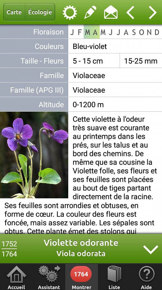 Fleurs en poche - 1764 Fleurs sauvages dans votre smartphone - détails
