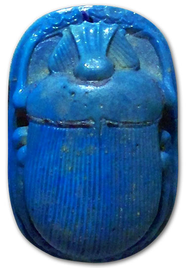 scarabée en céramique bleue